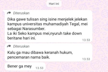 DIDUGA DIINTIMIDASI OLEH PIHAK KAM