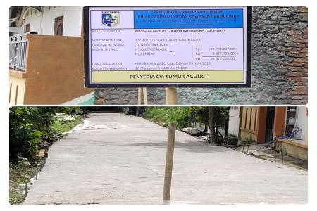 Proyek Betonisasi yang di kerjakan CV 